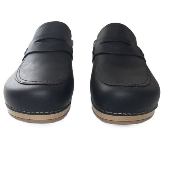 Dansko Bel Leather Black Mule Loafer 41 EU/10.5-11 US Academia Preppy Office - Picture 2 of 9